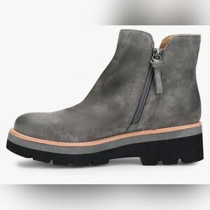 Sofft Gray Ankle Booties with Suede Finish